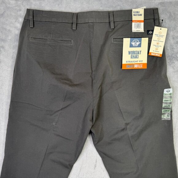 Dockers Workday Khaki Pants Mens 38x30 Gray Straight Fit Smart Flex Stretch NWT - Picture 4 of 13